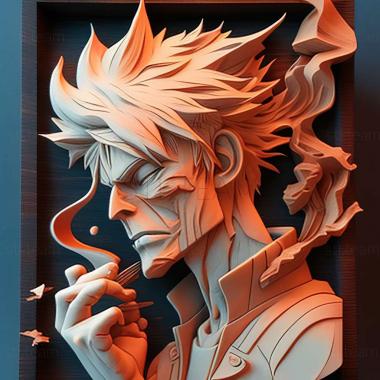 3D model Hamatora Look at Smoking World game (STL)